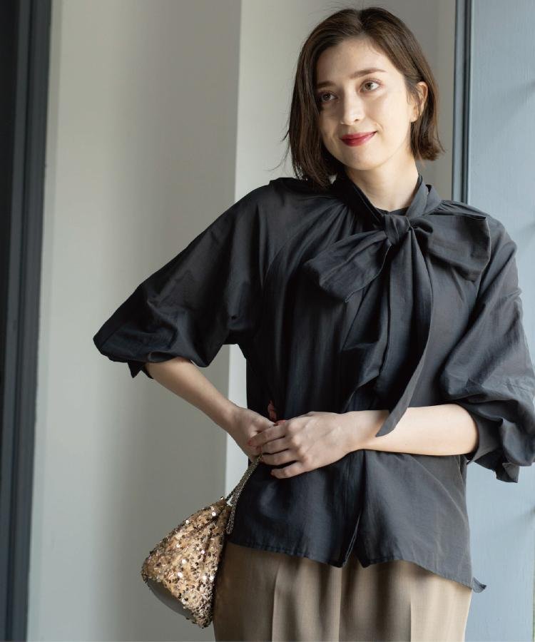 OPAQUE.CLIP｜2WAYシアーボウタイブラウス【洗濯機洗い可】 | Rakuten