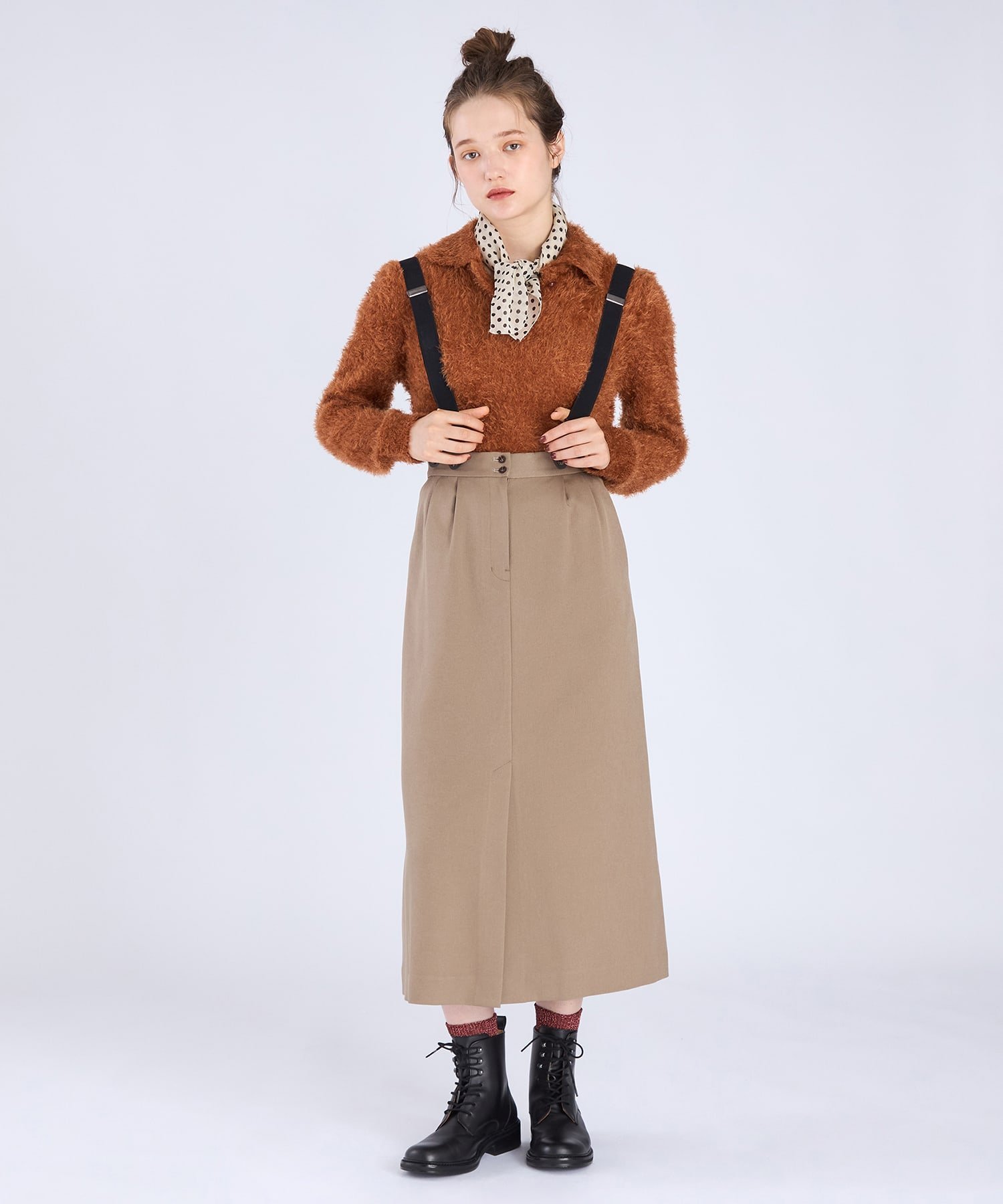 agnes b.｜ウール調 サスペンダー スカート | Rakuten Fashion(楽天