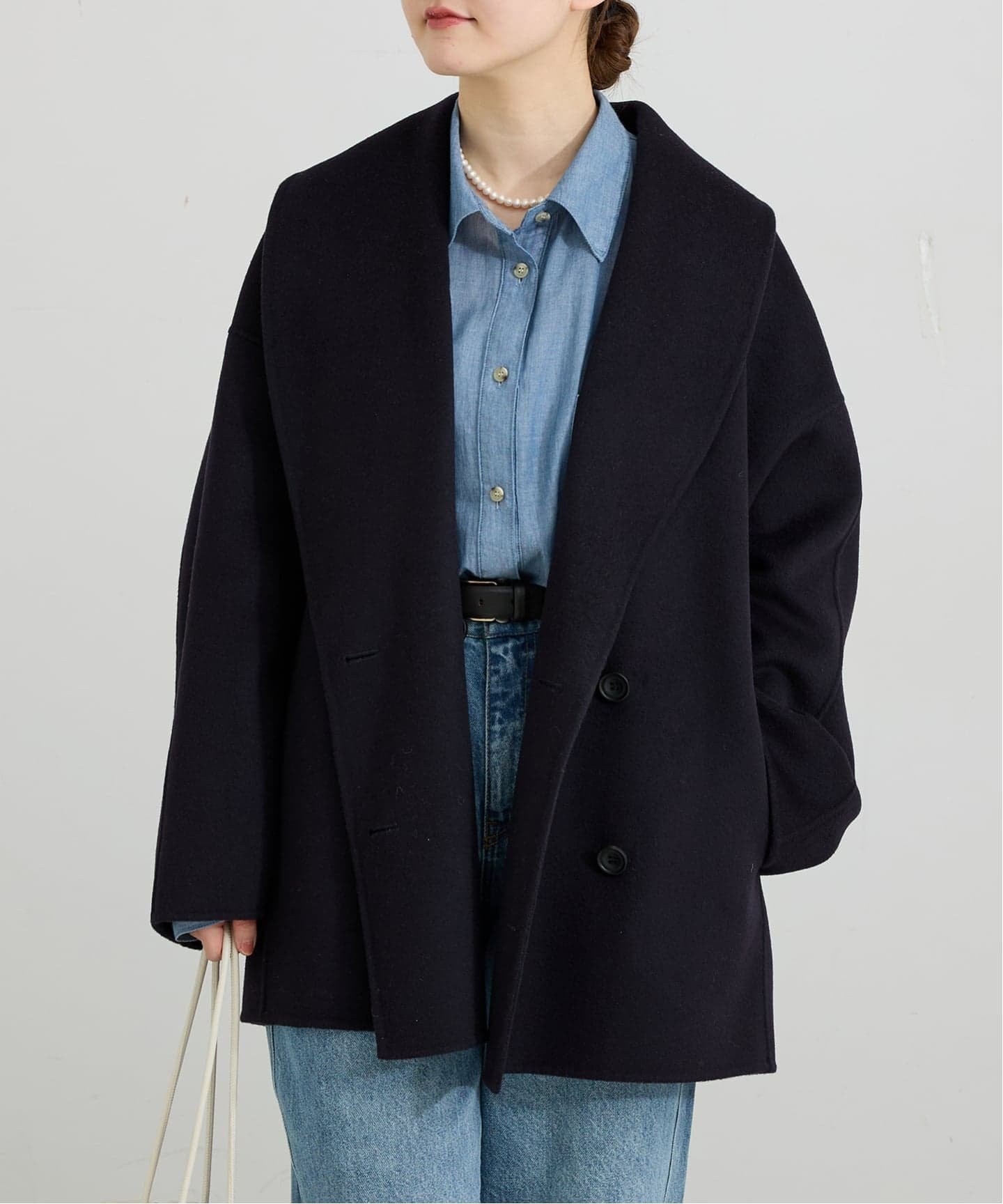 IENA｜《追加3》Super160 ショールカラーハーフコート | Rakuten