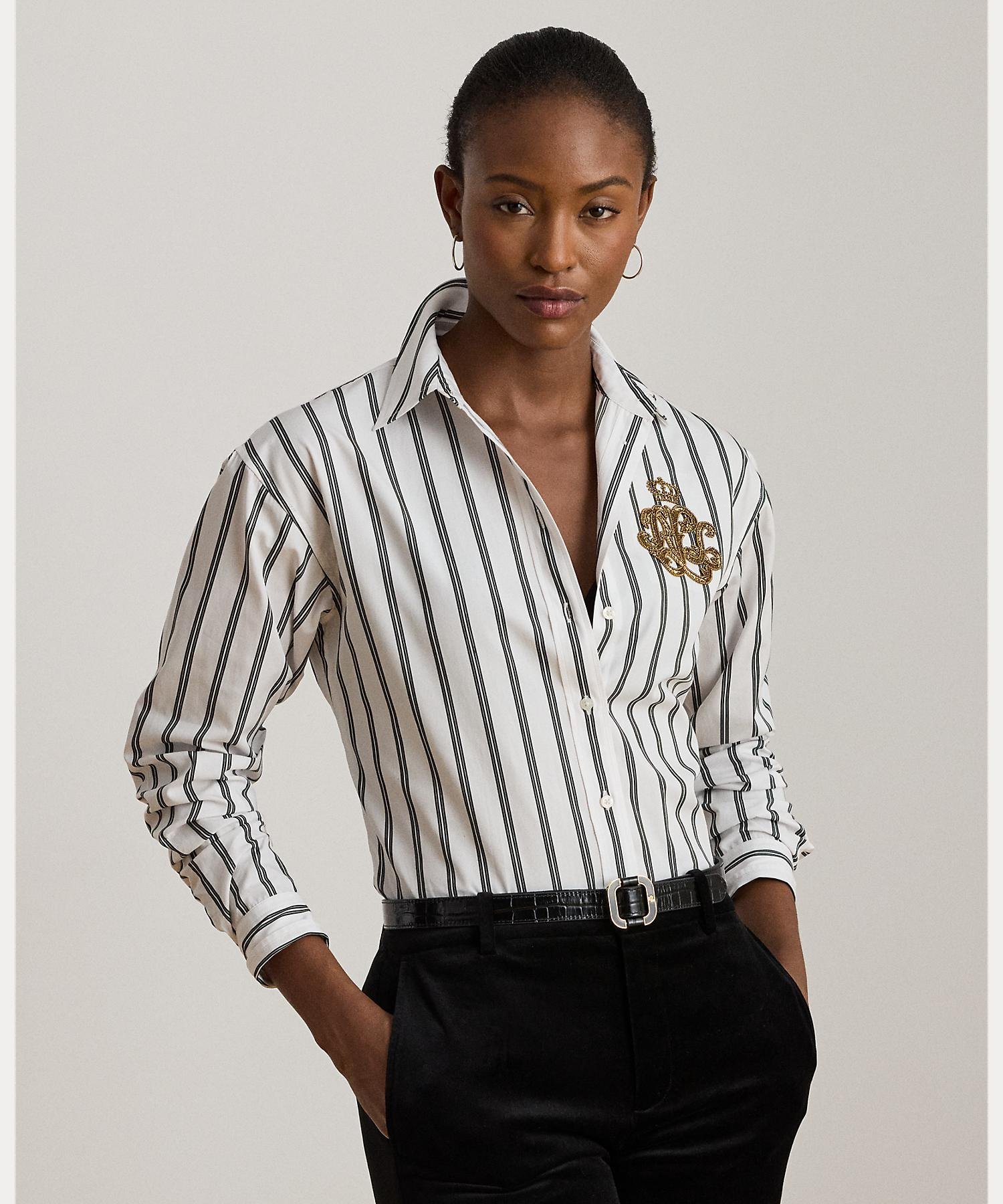 RALPH LAUREN｜リラックス フィット ストライプド コットン シャツ