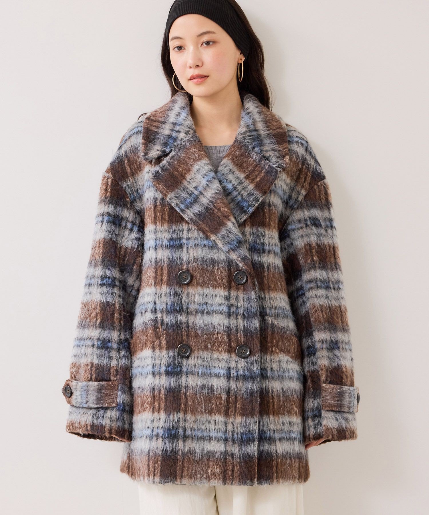 VIS｜【WEB限定】シャギーミディ丈Pコート | Rakuten Fashion(楽天