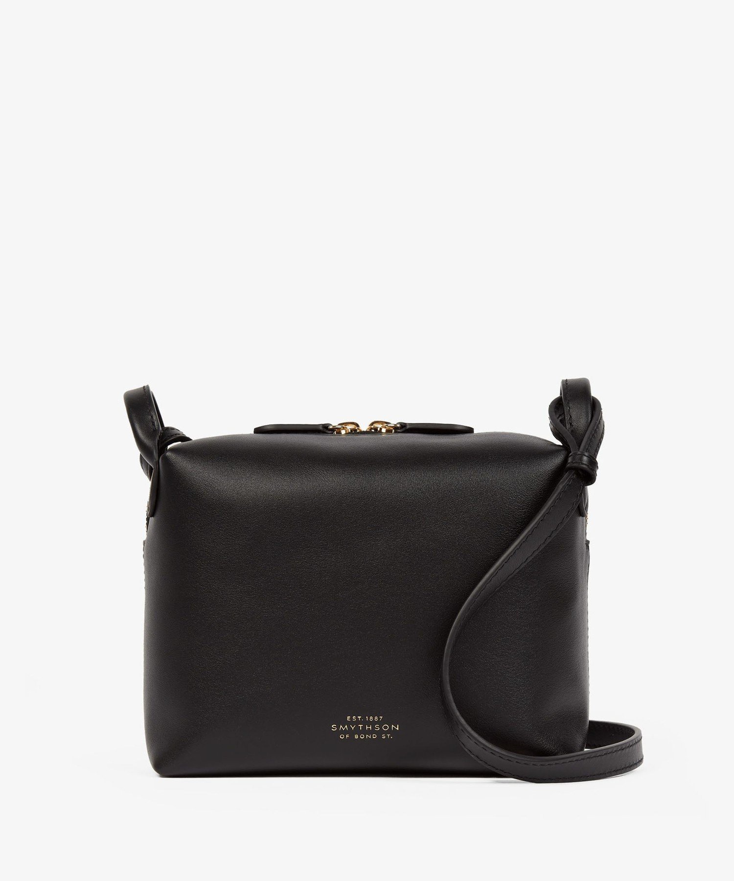 スマイソン ショルダーバッグ 黒 レザー クォータームーン クロス