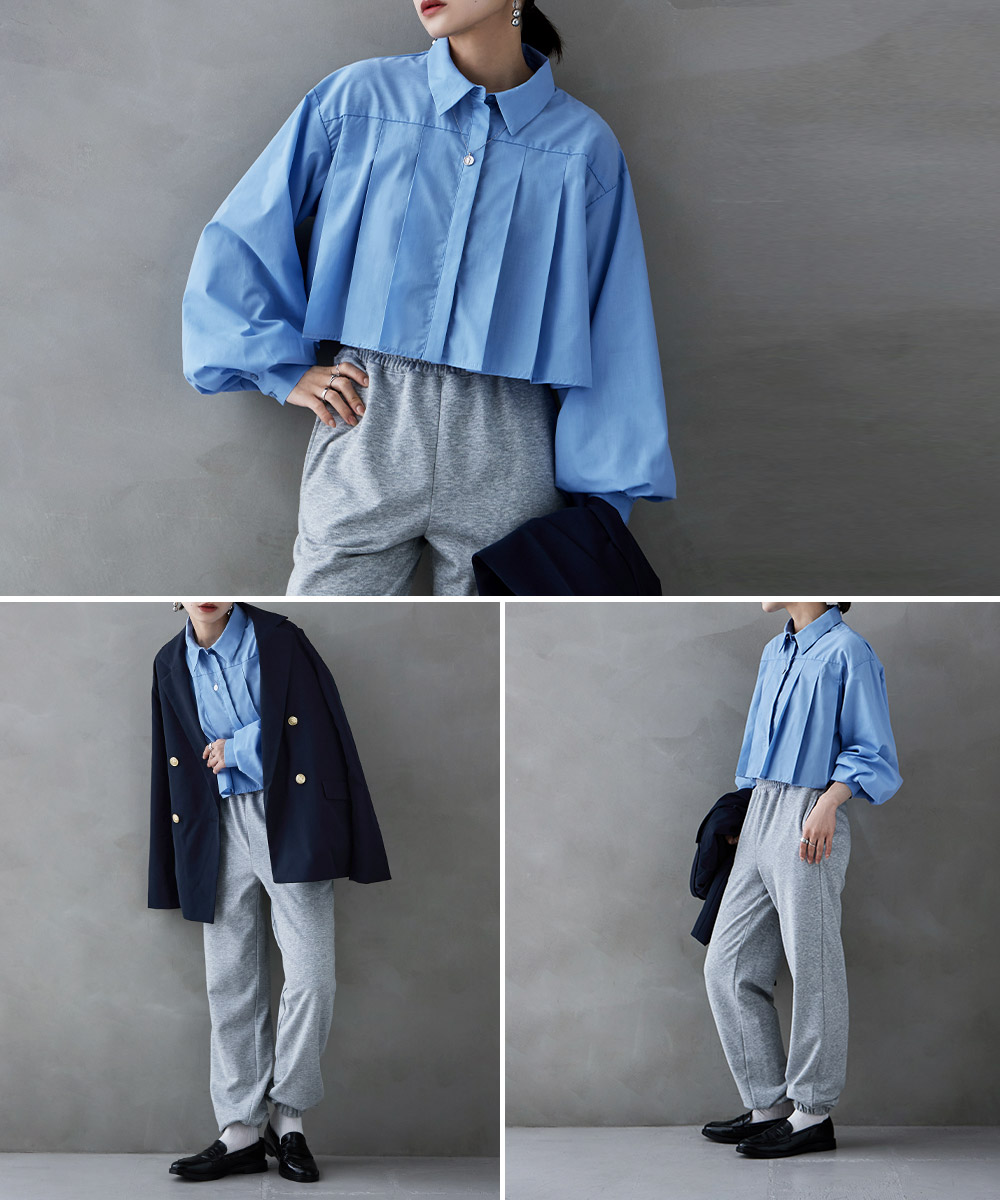 楽天市場】タックプリーツボリュームスリーブシャツ トップス 長袖