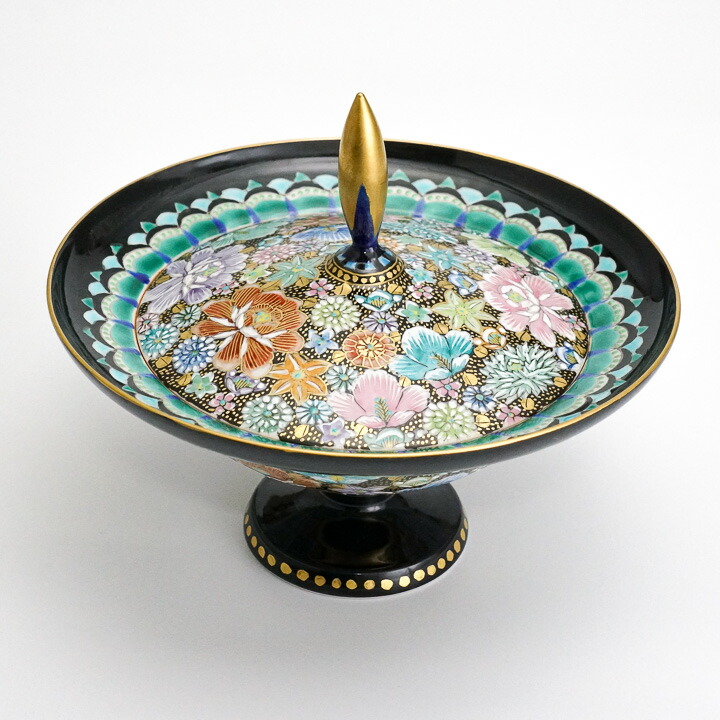 楽天市場】九谷焼 台皿 色絵金襴花詰 / 高 聡文 hanazume 海外人気の