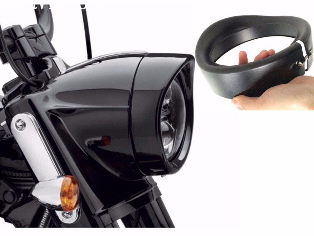 楽天市場】7インチ ハーレー ヘッドライト トリムリング バイザ