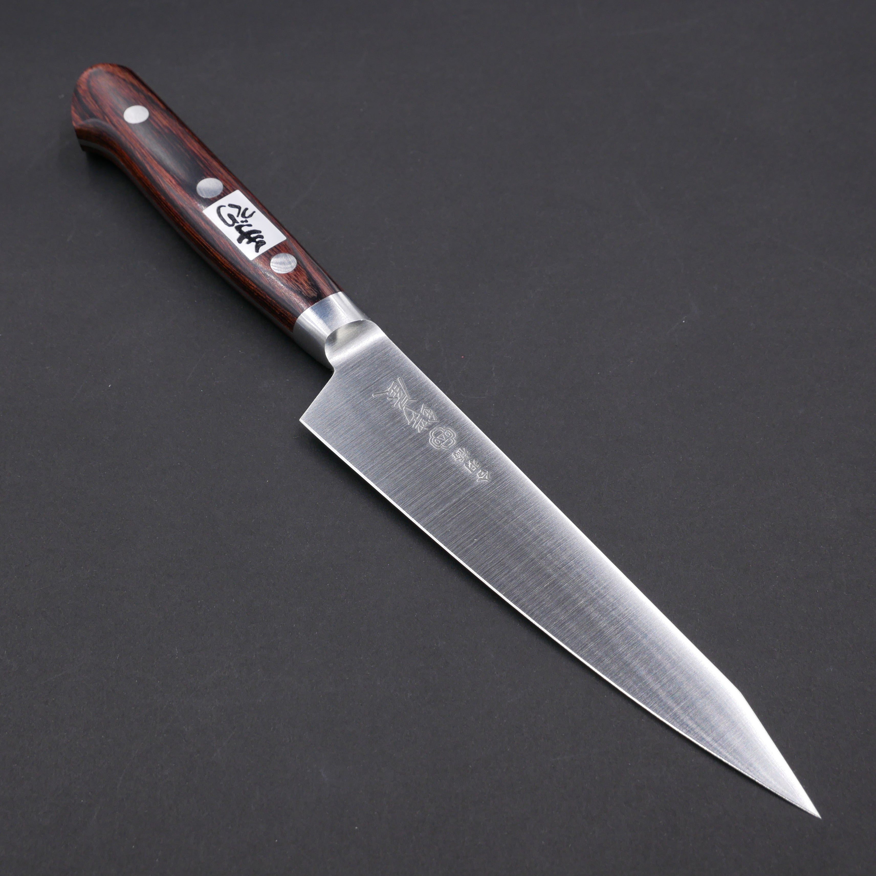 AUS8 切付ペティ マホガニー柄 – つば屋庖丁店