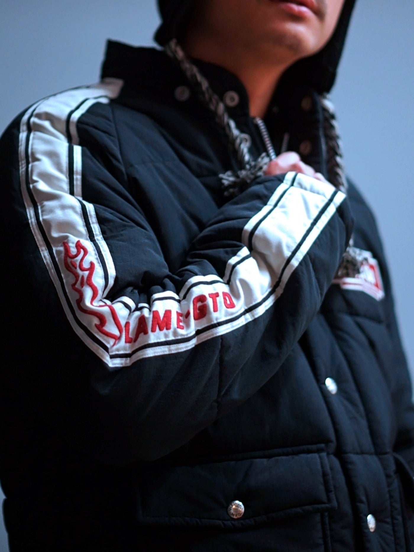 WEIRDO | FLAME - RACING JACKET - Black ウィアード レーシング