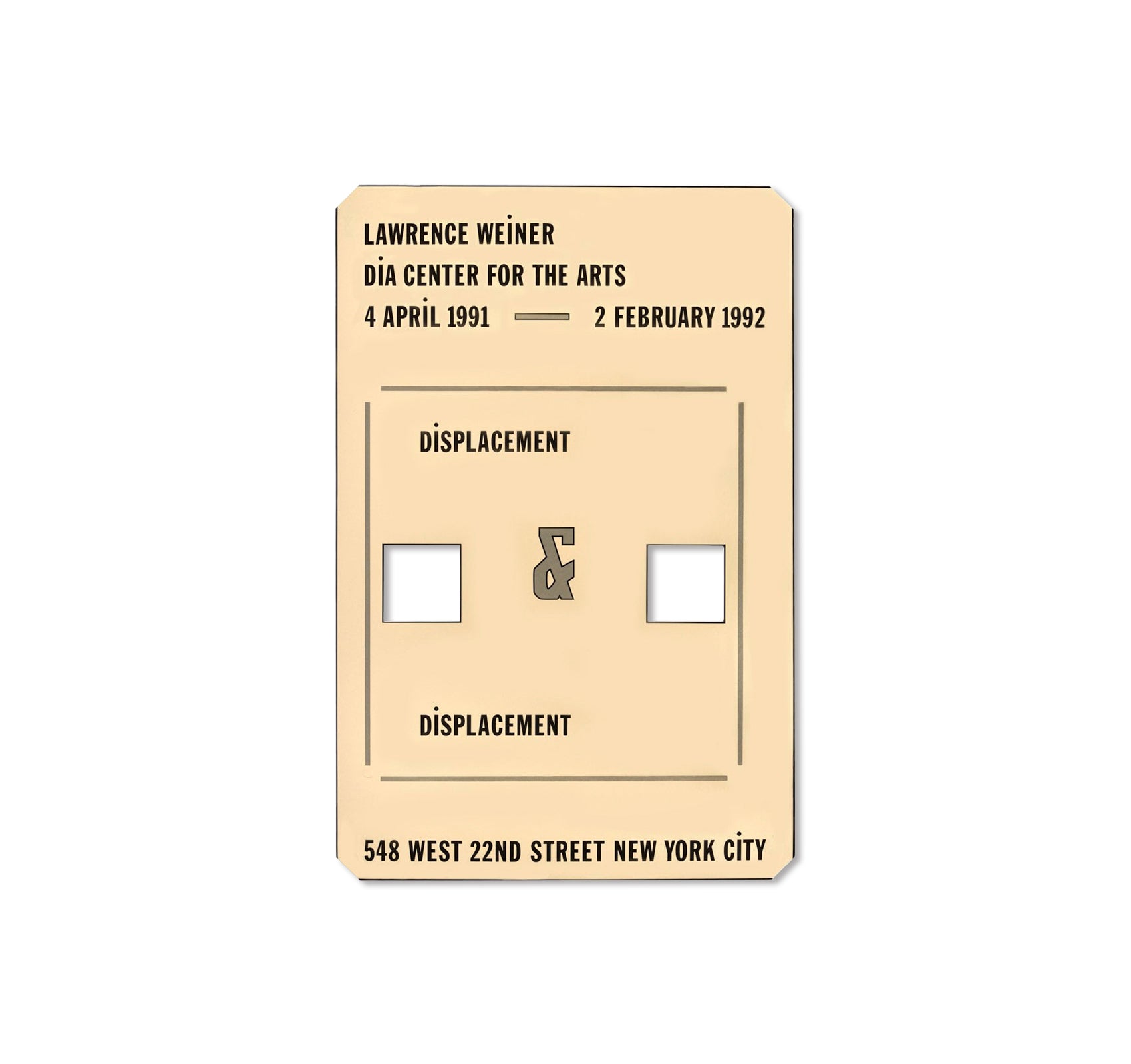 DISPLACEMENT POSTER by Lawrence Weiner – twelvebooks