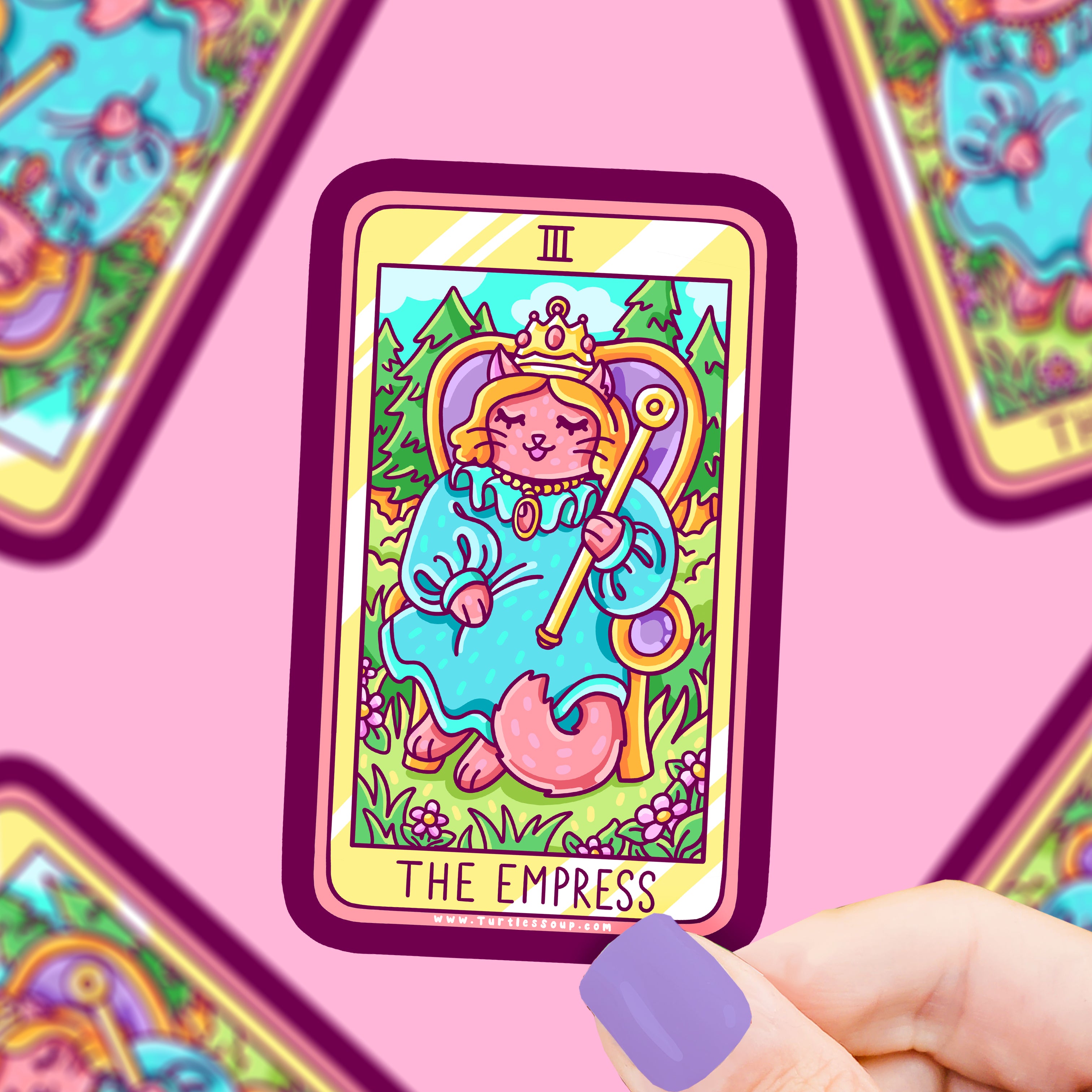 The Empress Kitty Tarot Card Vinyl Sticker – Turtle's Soup