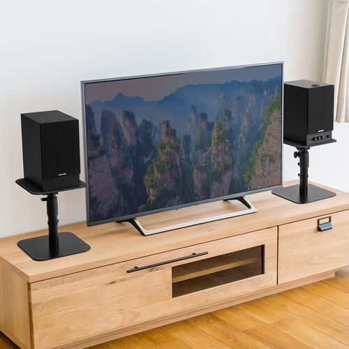 スピーカースタンド 卓上 金属製 高さ調整/角度調整対応 耐荷重10kg