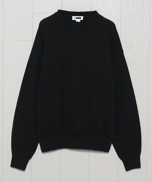 H＞バイオ ネップ コットンクルーネック