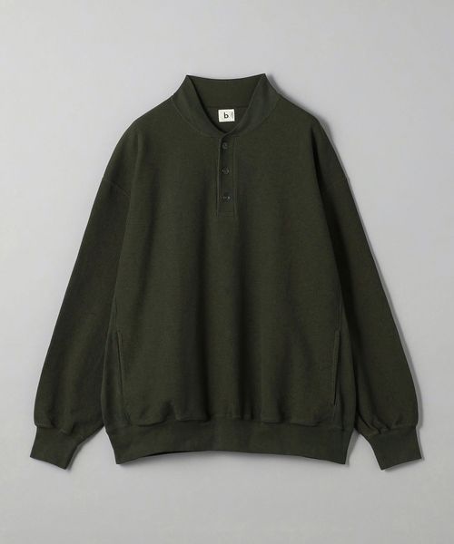 blurhms＞ C/NP ボーダー ハーフジップ カットソー