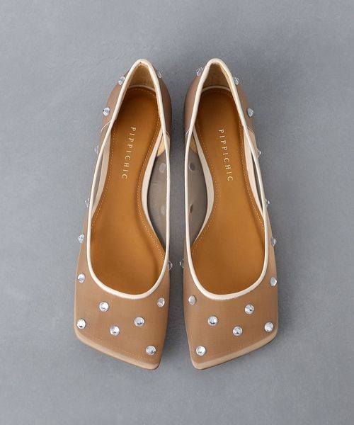 PIPPICHIC＞LINDA ビジュー フラットシューズ