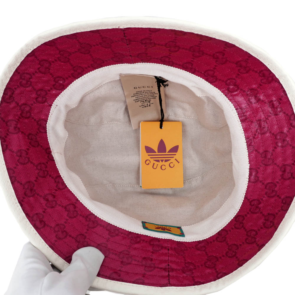 名東】【GUCCI】グッチXアディダス GG バケットハット 帽子 728215 M