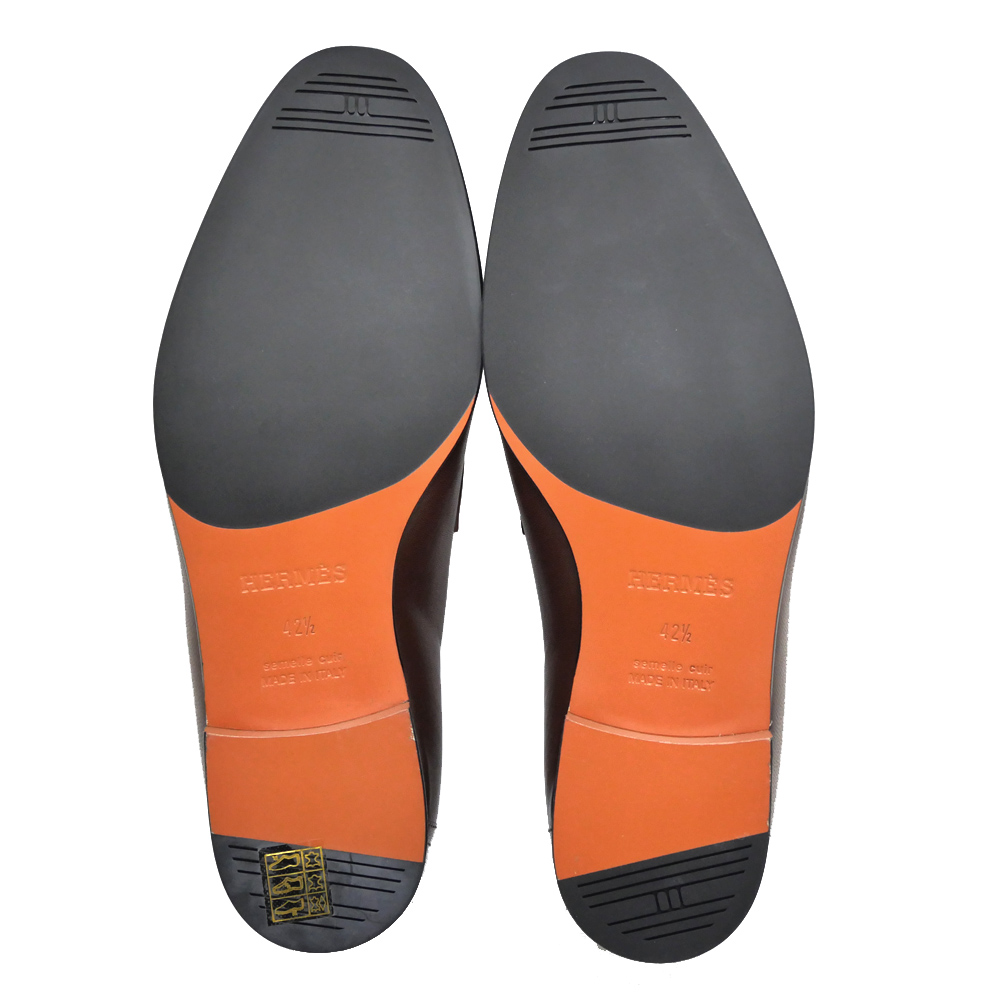 名東】【HERMES】エルメス モカシンパリ ローファー ブラウン