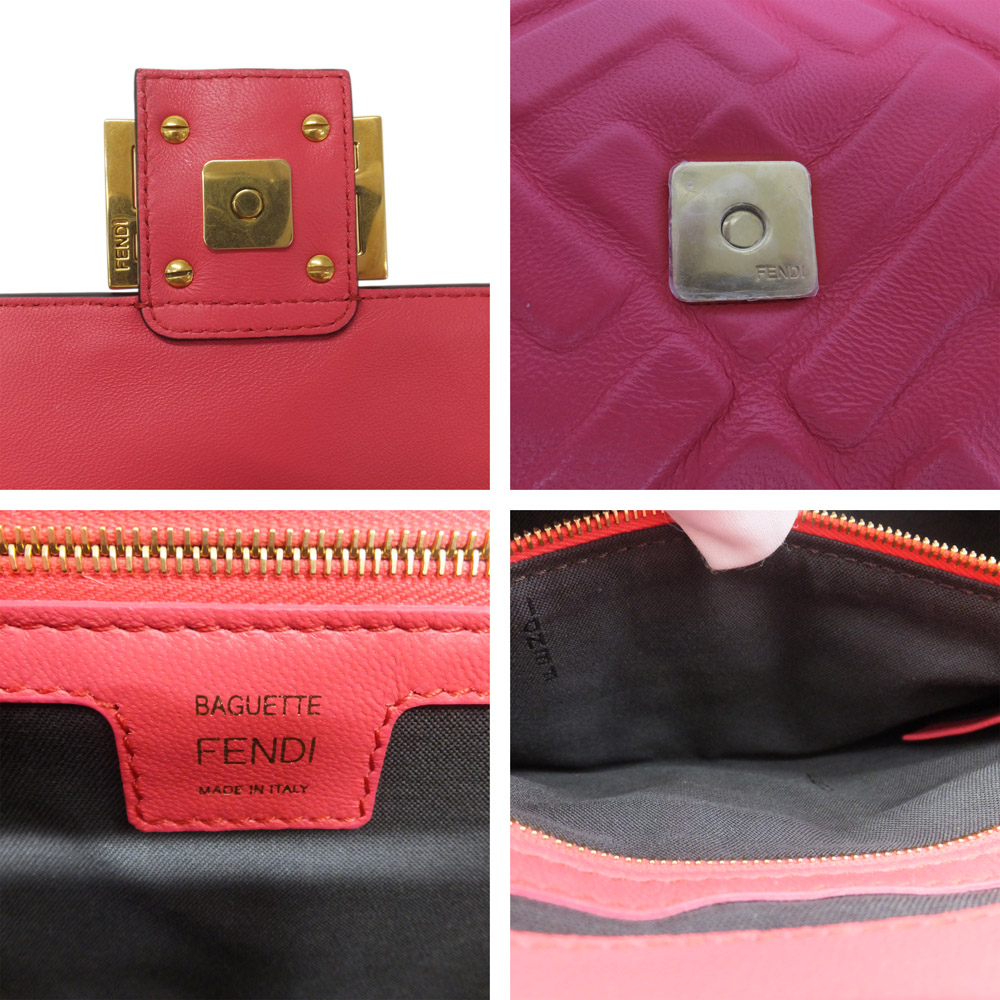 天白】【FENDI】フェンディ マンマバケット ピンク 2WAY ズッカ柄