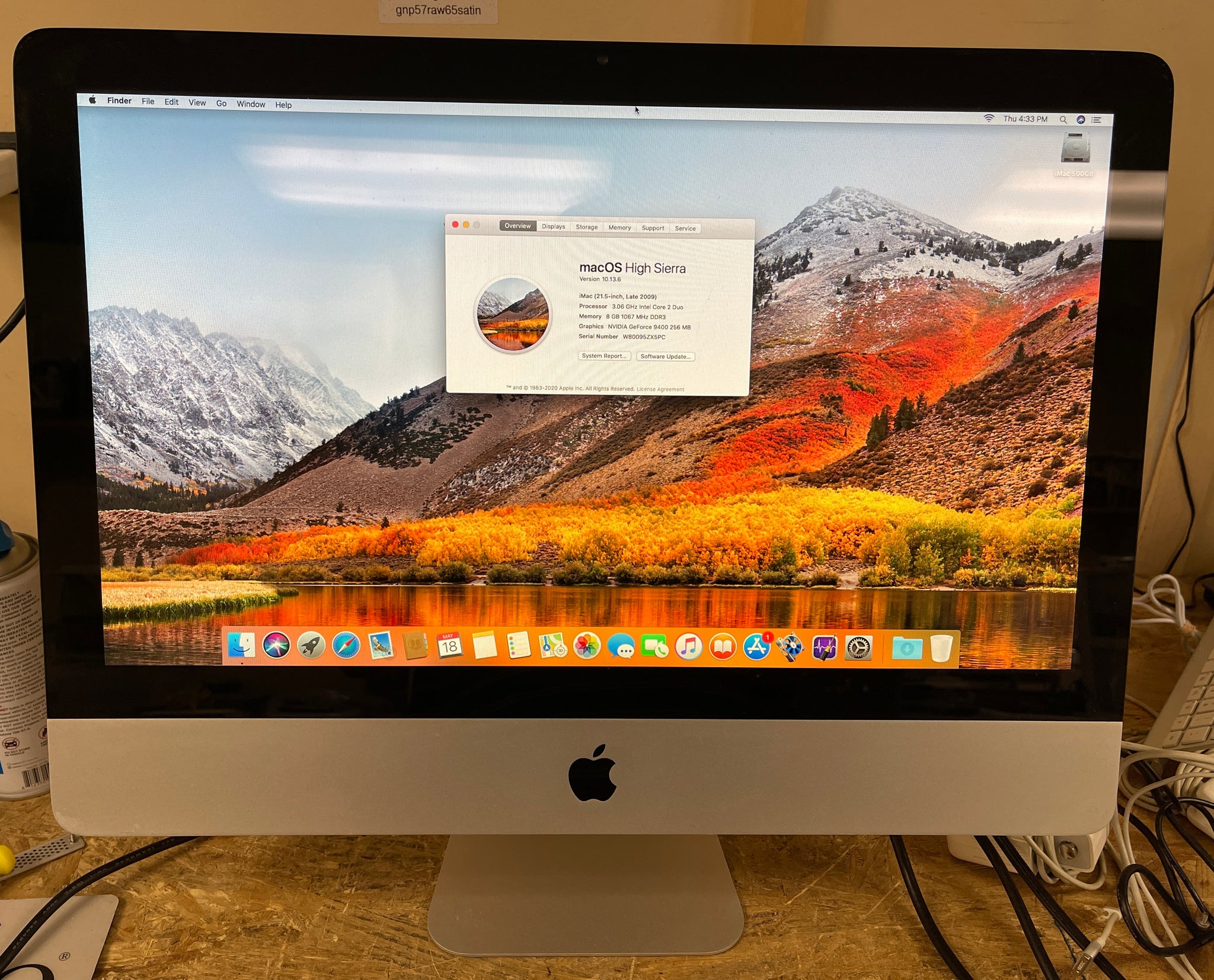 Apple iMac 21.5-inch Late 2009 3.06GHz Intel Core 2 Duo (MB950LL/A