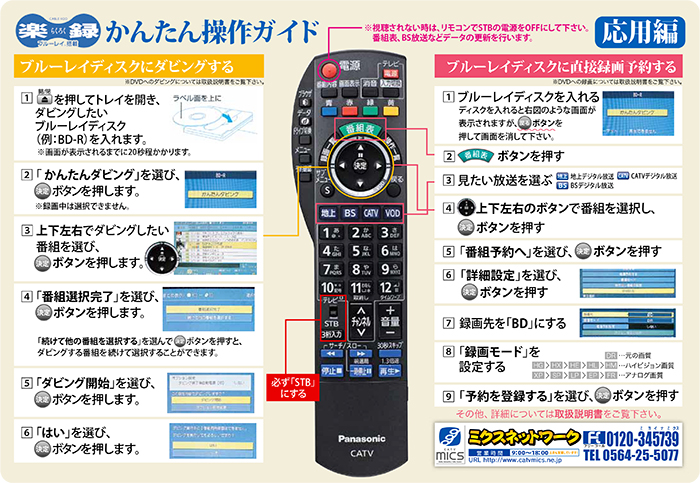 ミクスネットワーク ユーザーサイト » STB操作方法（TZ-BDW900P）
