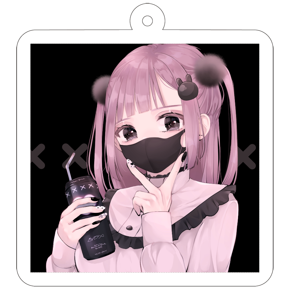 メンヘラガール【アクキー】50×50mm アクリルキーホルダー(正方形)の