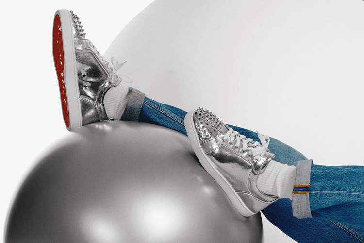 Louis Junior Strass - Low-top sneakers - Suede and strass - Silver