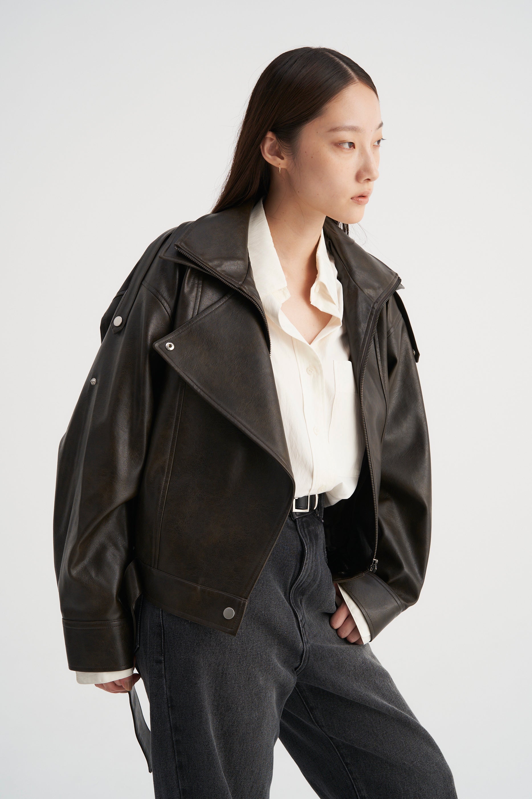 予約販売】Carven | Stand collar leather blouson – Venica