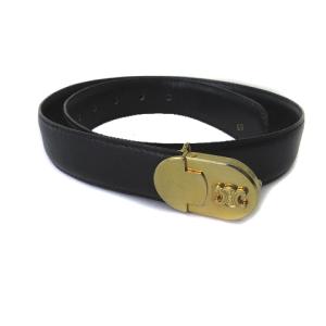 ベルト レザー トリオンフ ゴールドカラー金具 ブラック ゴールド 65