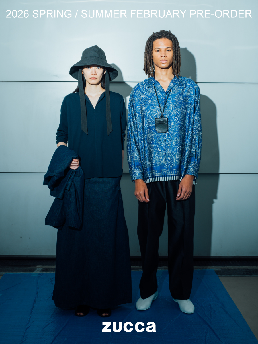 未使用タグ付 2025SS ZUCCa ブロックプリントスウェット M ネイビー