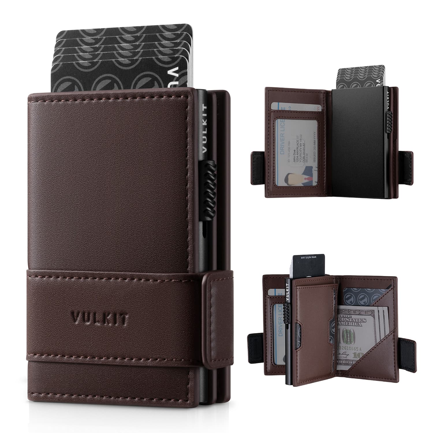 VC317-RFID Blocking Leather Bifold Wallet for Men with ID Window