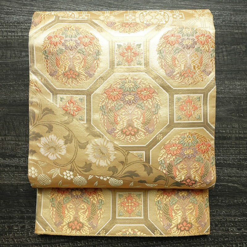 袋帯 六通柄 良品 フォーマル用 正絹 古典柄 金糸 帯 金・銀 | 六通柄