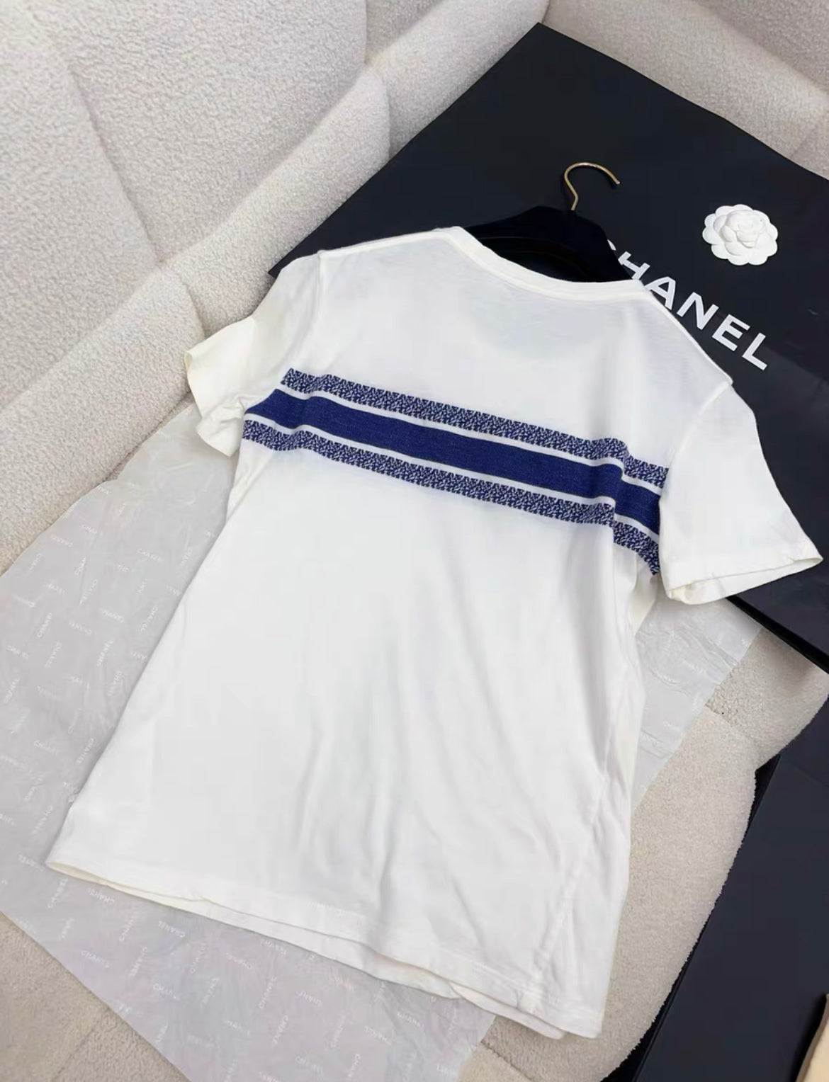 Dior T-Shirt White and Navy Blue Cotton Jersey size XS – Wararni.com
