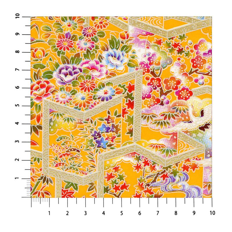 四つ折り屏風 日本画 金箔彩色 ススキ・小菊に鶉 四つ折り屏風 日本画