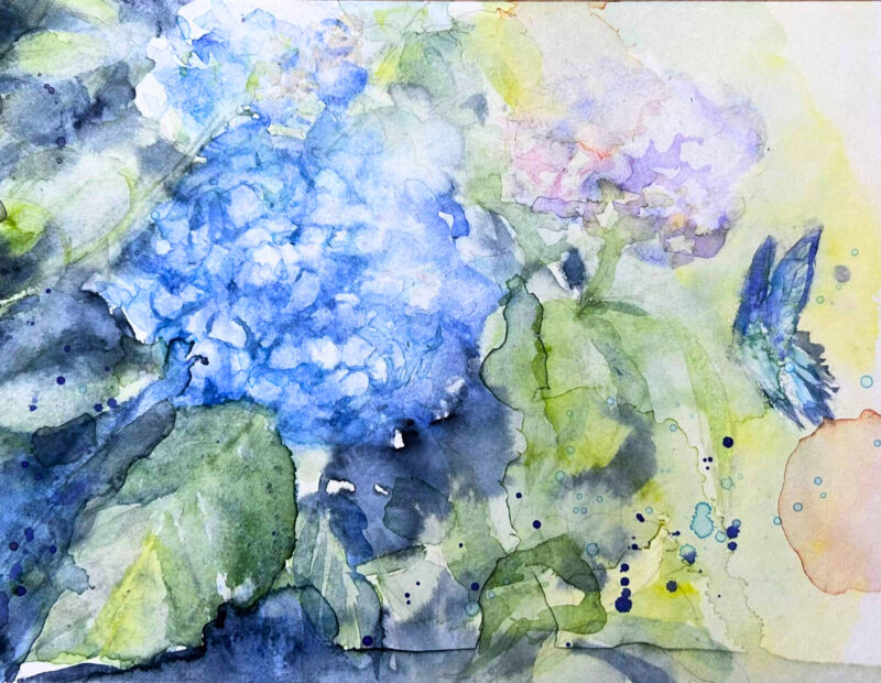 紫陽花スケッチの記録｜絵の具の濁りとぼかしの学び | Whisper of Color