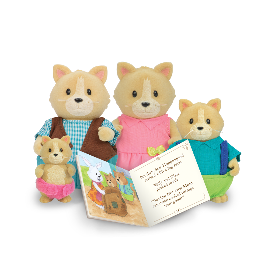 Whiskerelli Cat Family |Small Animal Figurines | Li'l Woodzeez