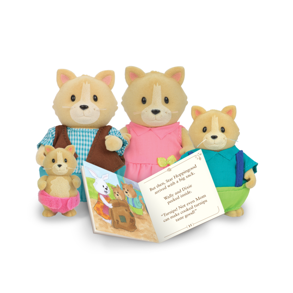 Whiskerelli Cat Family |Small Animal Figurines | Li'l Woodzeez