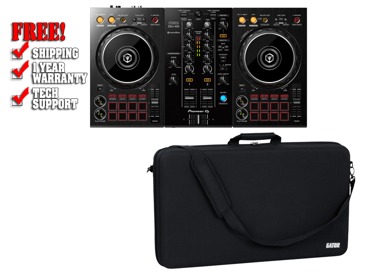 Pioneer DDJ-400 DJ Controller for rekordbox w/ Gator Case