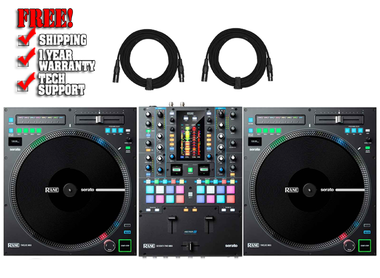 2) Rane TWELVE MKII Turntable with SEVENTY TWO MKII Mixer Pack