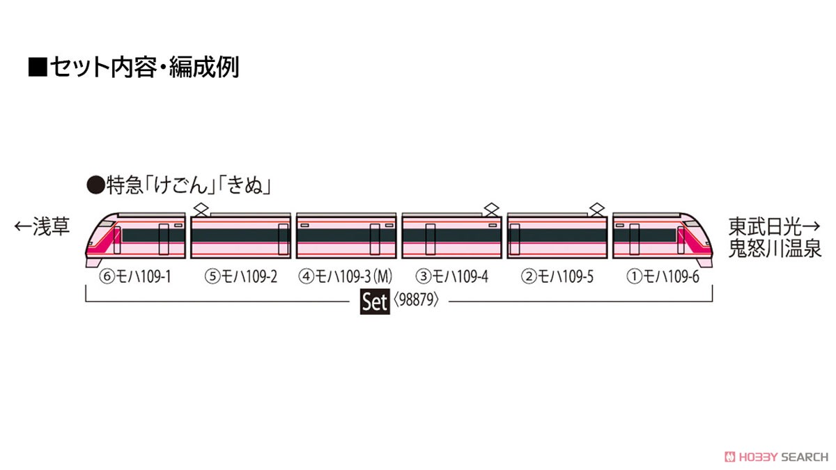 東武100系スペーシア (いちごスペーシア) セット (6両セット) (鉄道