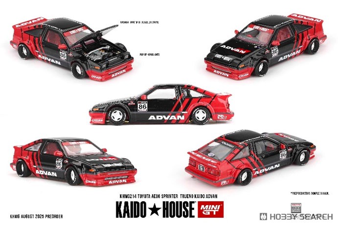 Toyota AE86 スプリンタートレノ Kaido ADVAN (右ハンドル) (ミニカー