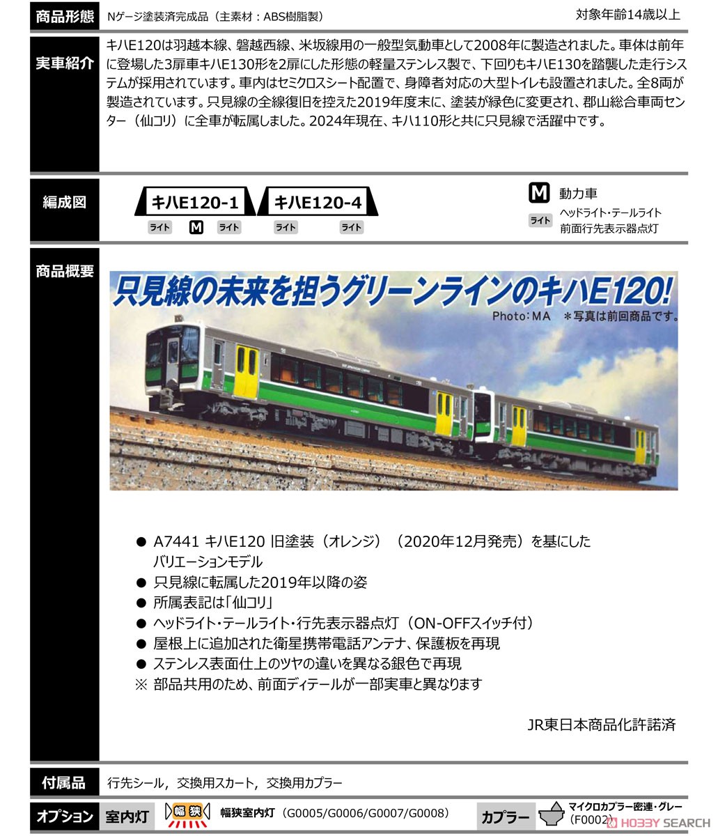 キハE120 新塗装 (緑) 只見線 2両セット (2両セット) (鉄道模型