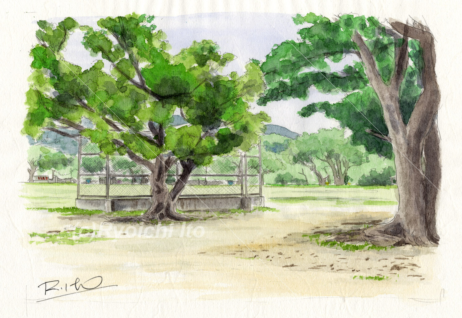 空気を感じる手描きの透明水彩画イラスト2 （オリジナル作品） - 心に