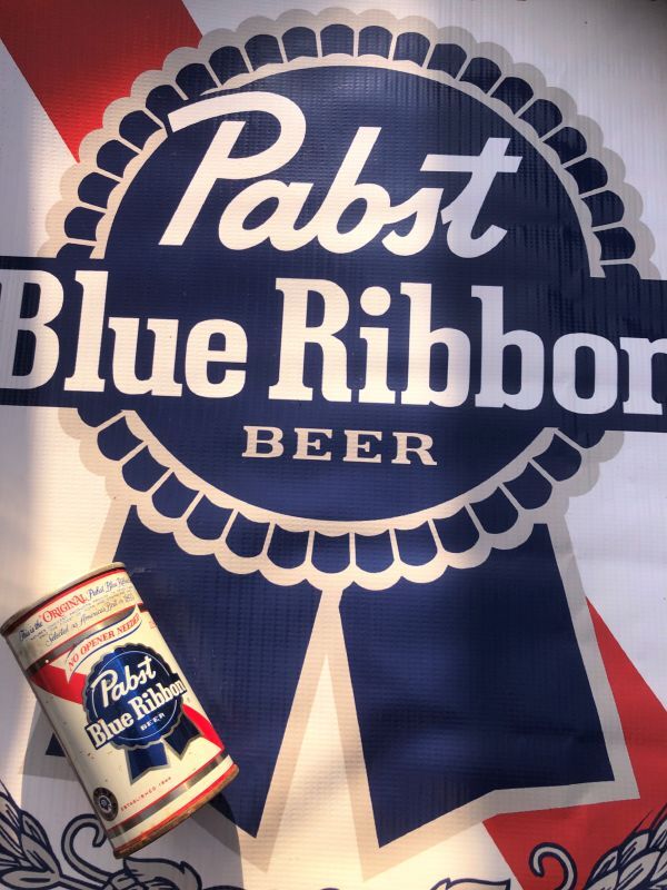 Vintage Pabst Blue Ribbon Beer Store Display Vinyl Banner Sign