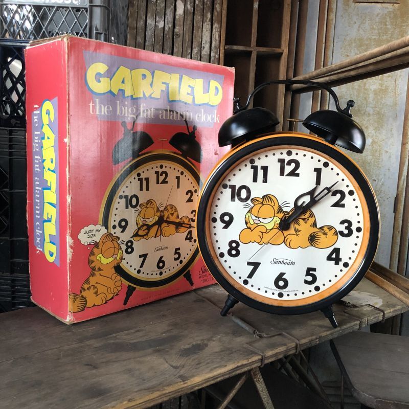 80s Vintage Garfield Giant Alarm Clock W/BOX (B746) - 2000toys