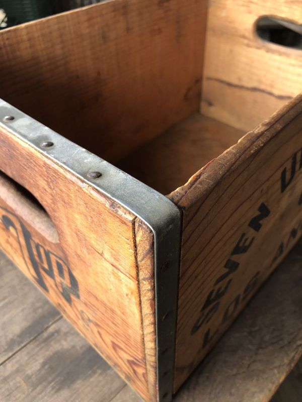 70s Vintage Advertising 7up Wooden Crate Wood Box (M810