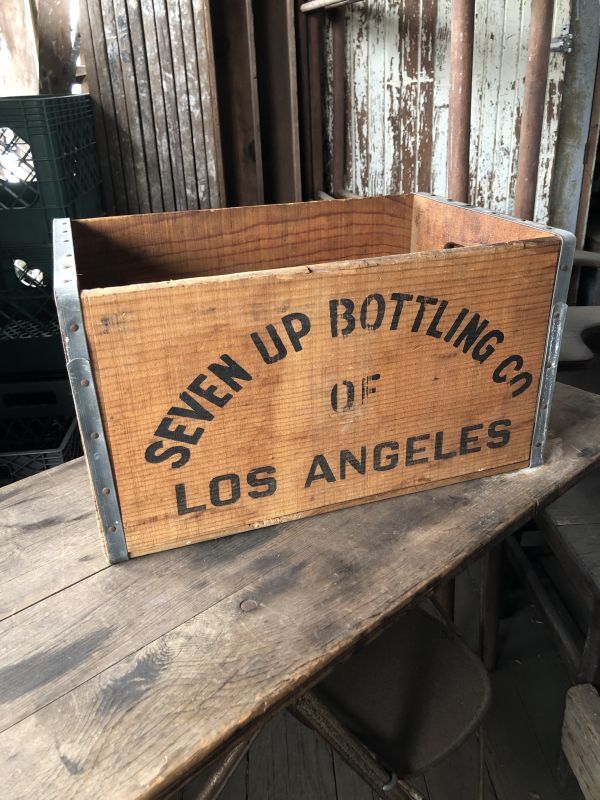 70s Vintage Advertising 7up Wooden Crate Wood Box (M810