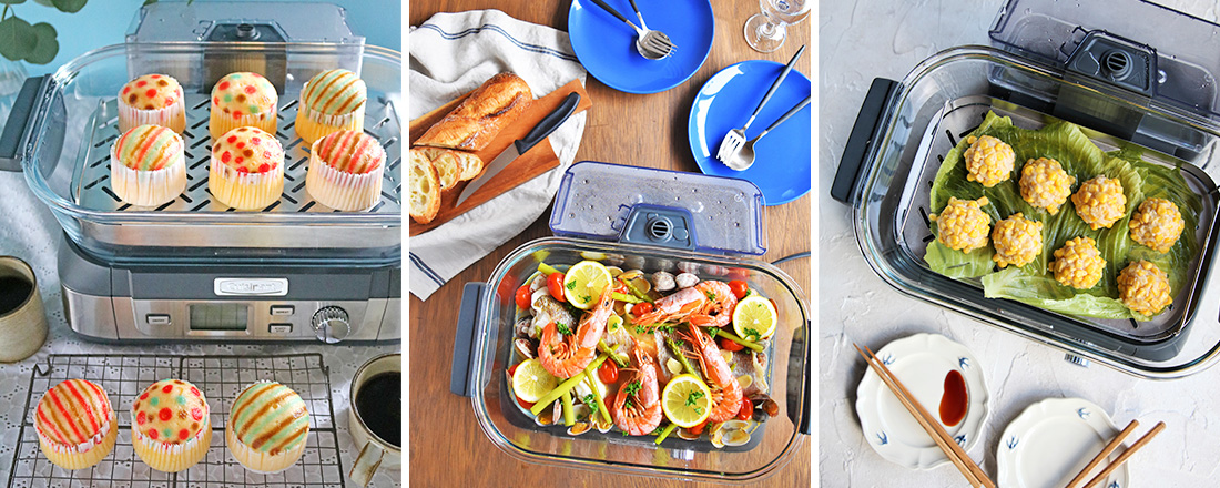 テーブルで水蒸気調理 クイジナート「ヘルシークッカー」 | お菓子