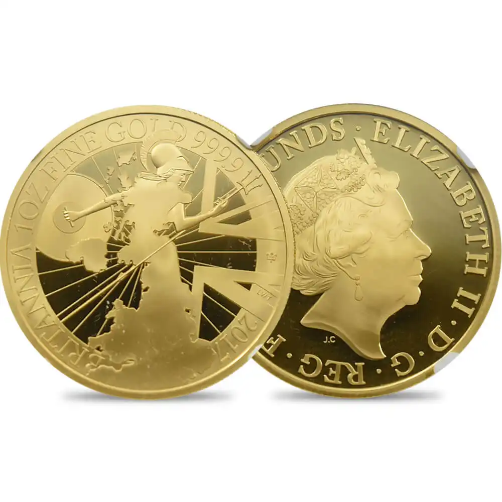 2017 エリザベス2世 ブリタニア 50ペンス・1ポンド・10ポンド・25