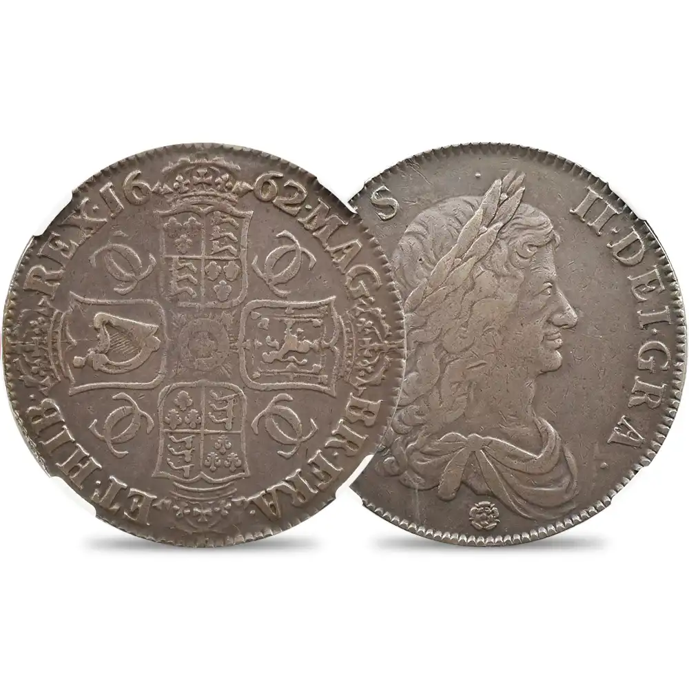 1662 チャールズ2世 クラウン銀貨 NGC XF45 | 英国アンティークコイン