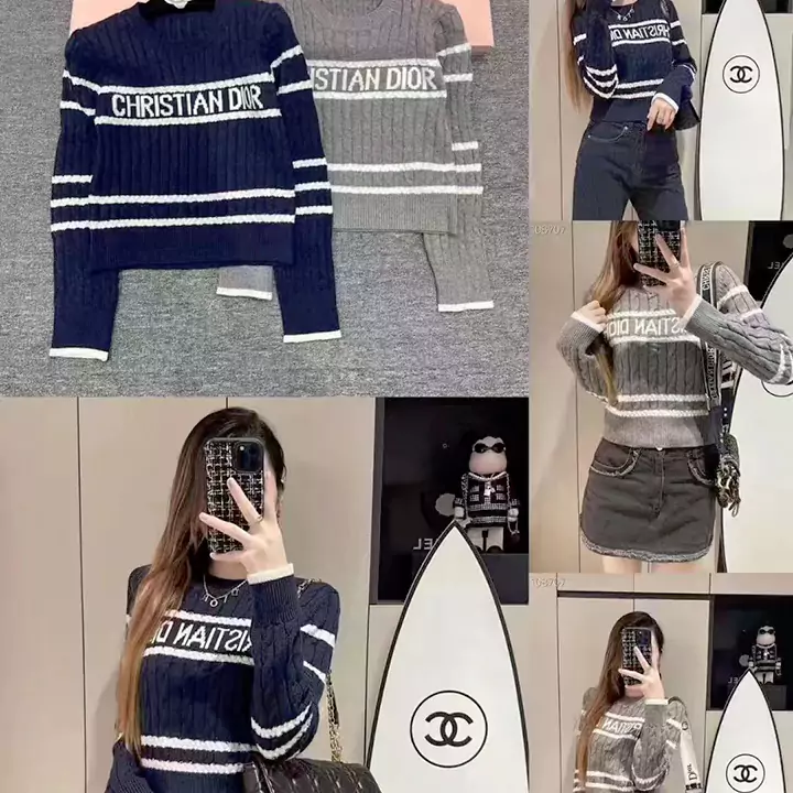 ディオール 長袖 セーター レディース DIOR ウール カシミヤ ニット