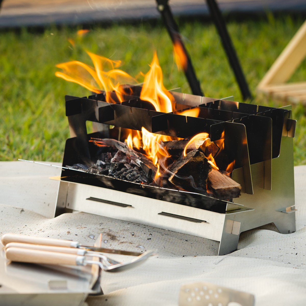 hako‐niwa（ハコニワ） ベンチ焚き火台 - アウトドア・キャンプ用品