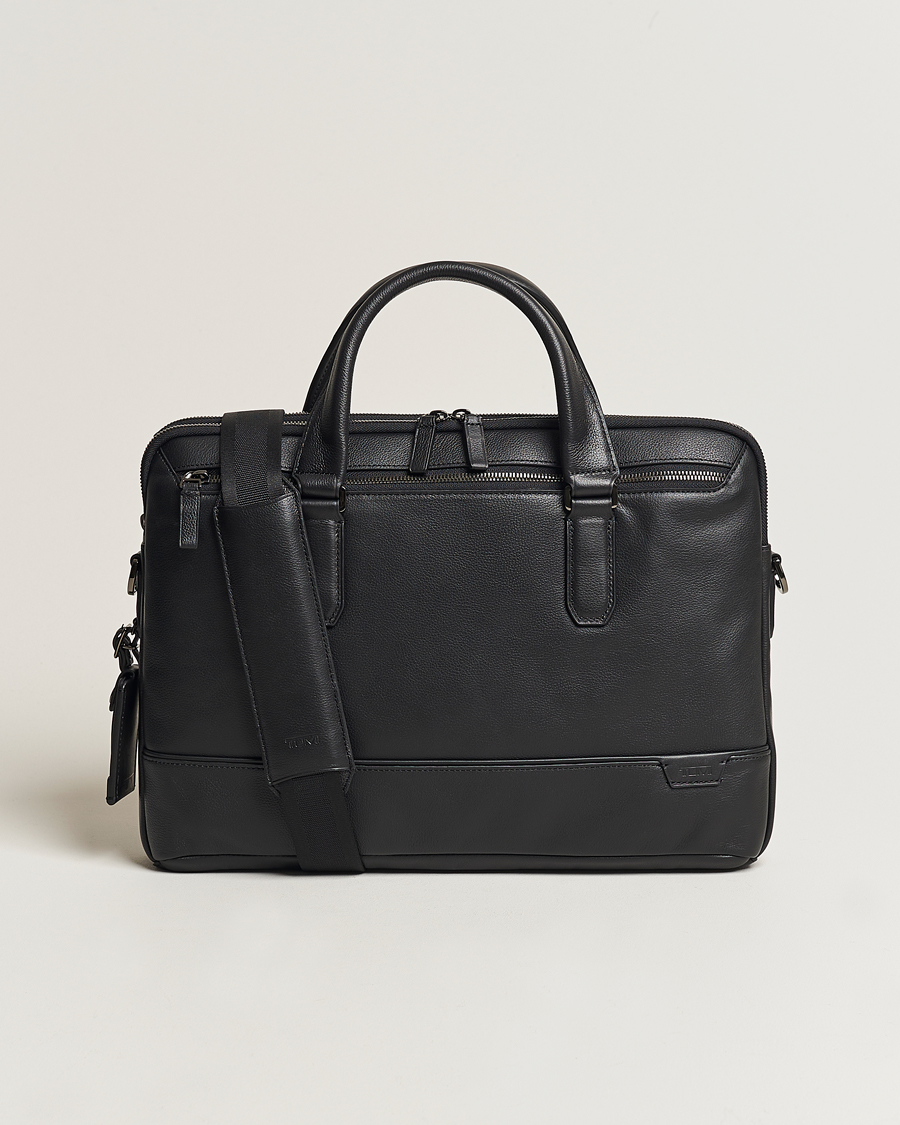 TUMI Harrison Sycamore Slim Leather Brief Black at CareOfCarl.com